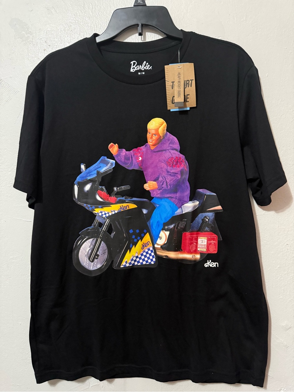 Barbie Ken Doll Motorcycle Retro Men's / Unisex Graphic T-Shirt M Black NWT